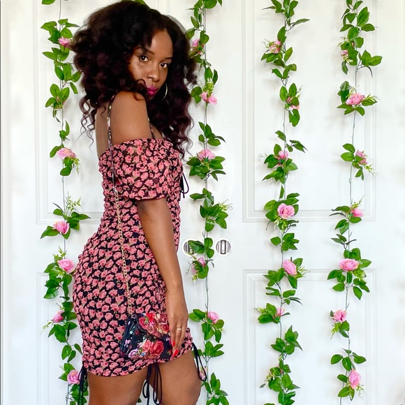 Floral Ruched Mini Dress - Picture 7 of 7